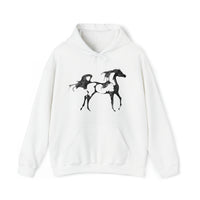 Unisex Heavy Blend™ Hooded Sweatshirt Arabian Horse front Print - AdeleEmbroidery