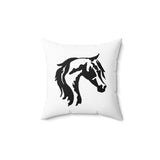 Spun Polyester Square Pillow Horse Head Print - AdeleEmbroidery