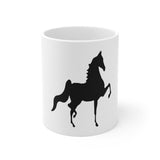 Saddlebred Print White Ceramic Mug 11oz /& 15oz - AdeleEmbroidery