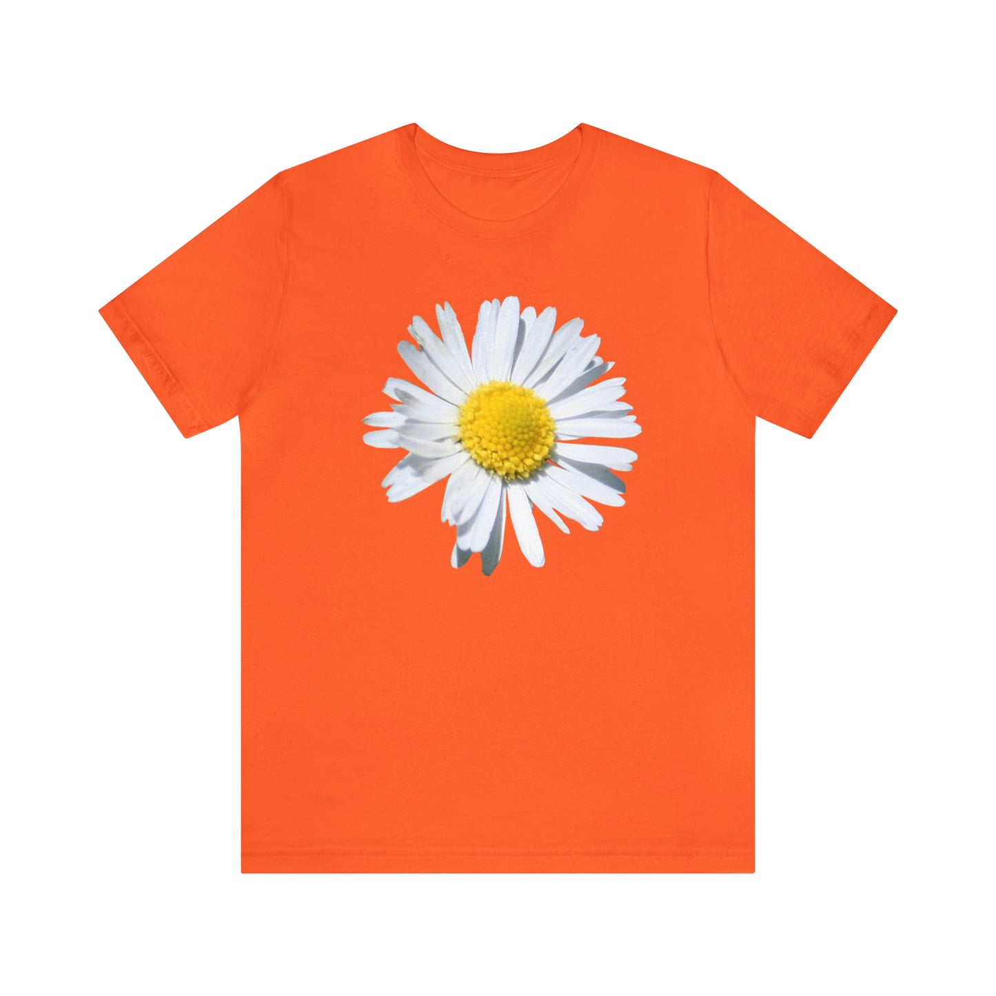 Unisex Jersey Short Sleeve Tee with White Daisy Print