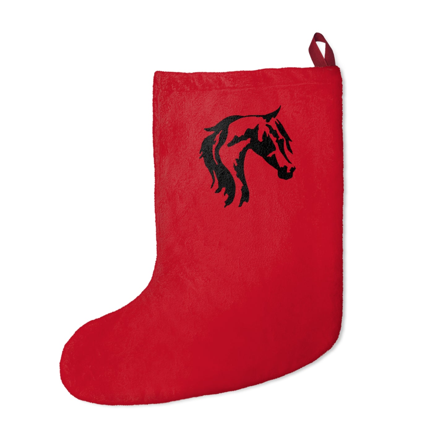 Christmas Stockings Red with Black Arabian Horse - AdeleEmbroidery