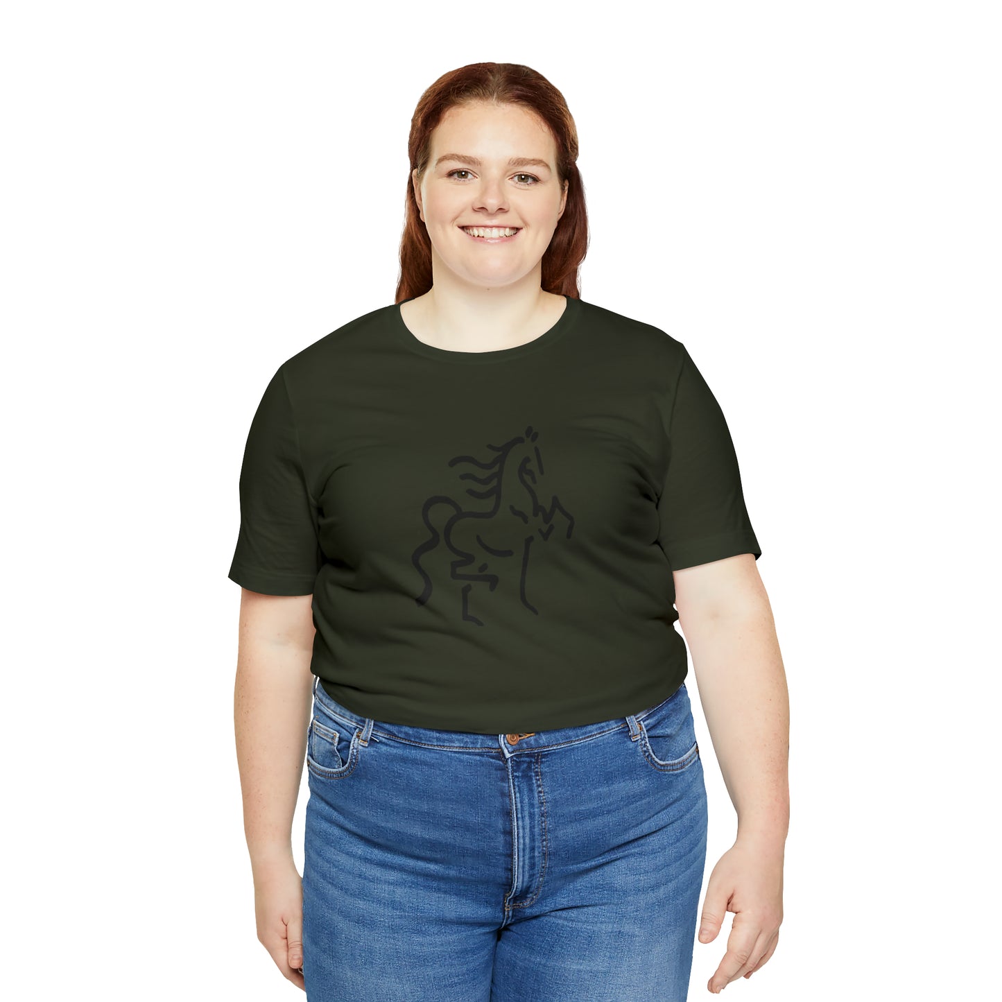 Unisex Jersey Short Sleeve Tee with Horse Print