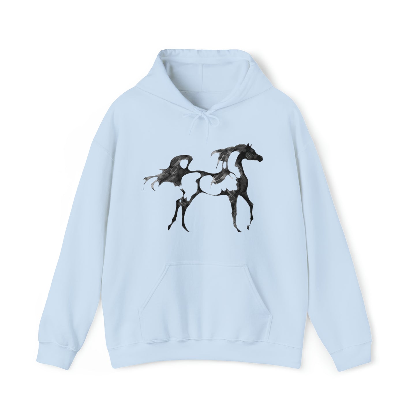 Unisex Heavy Blend™ Hooded Sweatshirt Arabian Horse front Print - AdeleEmbroidery