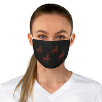 Fabric Face Mask Black with Brown Saddlebred Print - AdeleEmbroidery