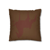 Faux Suede Square Pillow Case Brown on Brown Saddlebred Print - AdeleEmbroidery