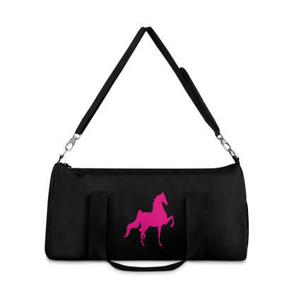 Saddlebred Print Black/Pink  Duffel Bag - AdeleEmbroidery