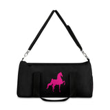 Saddlebred Print Black/Pink  Duffel Bag - AdeleEmbroidery