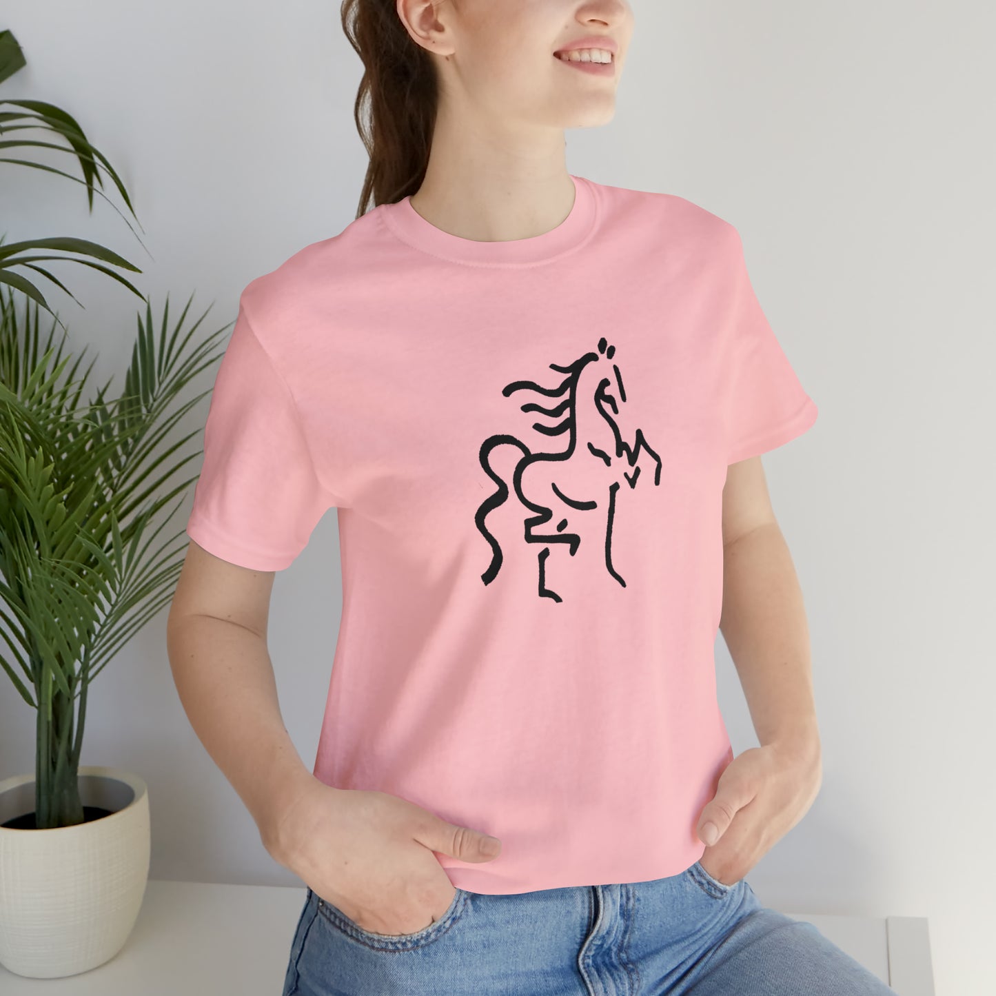 Unisex Jersey Short Sleeve Tee with Horse Print