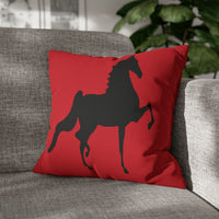 Saddlebred Print Spun Polyester Square Pillow Case RED - AdeleEmbroidery