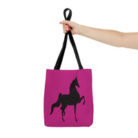 Saddlebred Print Tote Bag- Pink Magenta - AdeleEmbroidery