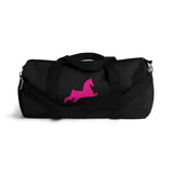 Saddlebred Print Black/Pink  Duffel Bag - AdeleEmbroidery