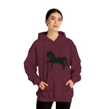 Unisex Heavy Blend™ Hooded Sweatshirt Morgan Horse front Print - AdeleEmbroidery