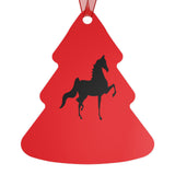 Metal Ornaments Red with Saddlebred Print