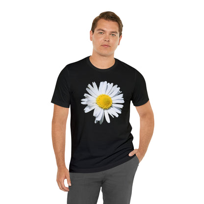 Unisex Jersey Short Sleeve Tee with White Daisy Print