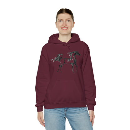 Unisex Heavy Blend™ Hooded Sweatshirt Arabian Horse front Print - AdeleEmbroidery