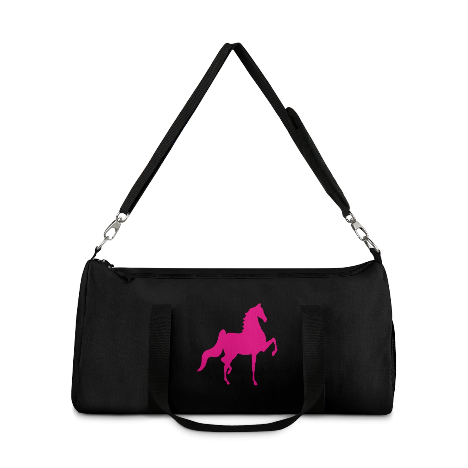 Saddlebred Print Black/Pink  Duffel Bag - AdeleEmbroidery