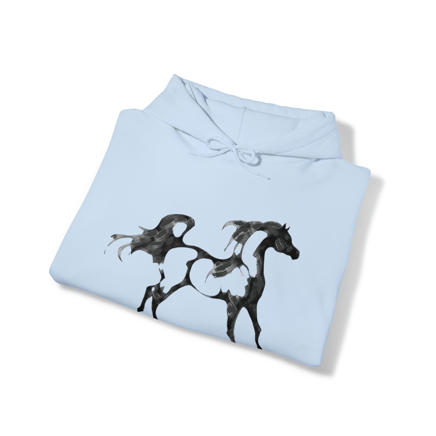 Unisex Heavy Blend™ Hooded Sweatshirt Arabian Horse front Print - AdeleEmbroidery