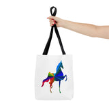 Saddlebred Multi Color Print White Tote Bag - AdeleEmbroidery