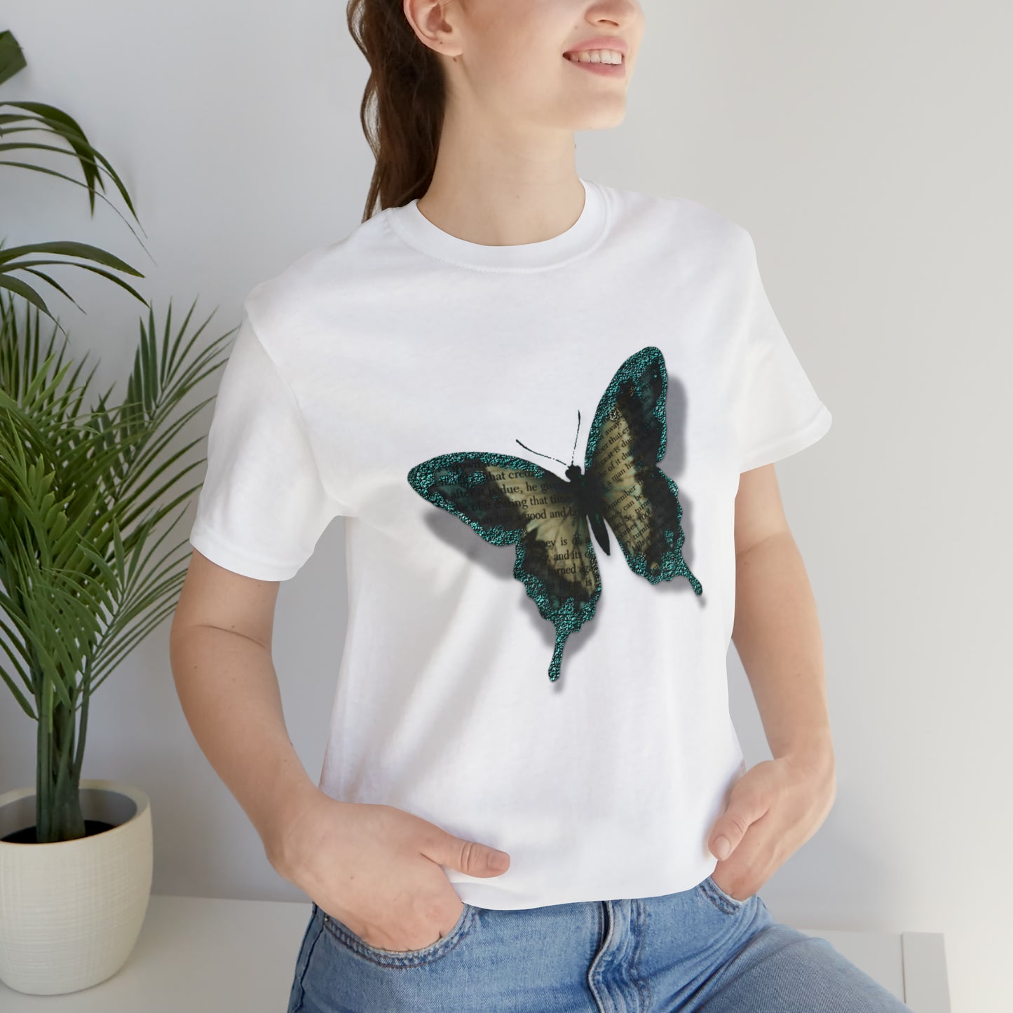 Unisex Jersey Short Sleeve Tee with Butterfly Print