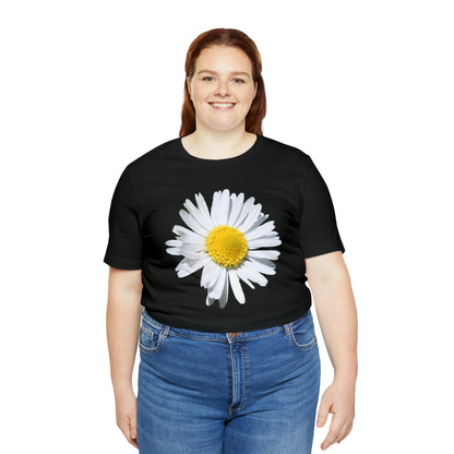 Unisex Jersey Short Sleeve Tee with White Daisy Print