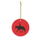 Ceramic Ornaments Red with English Rider - AdeleEmbroidery