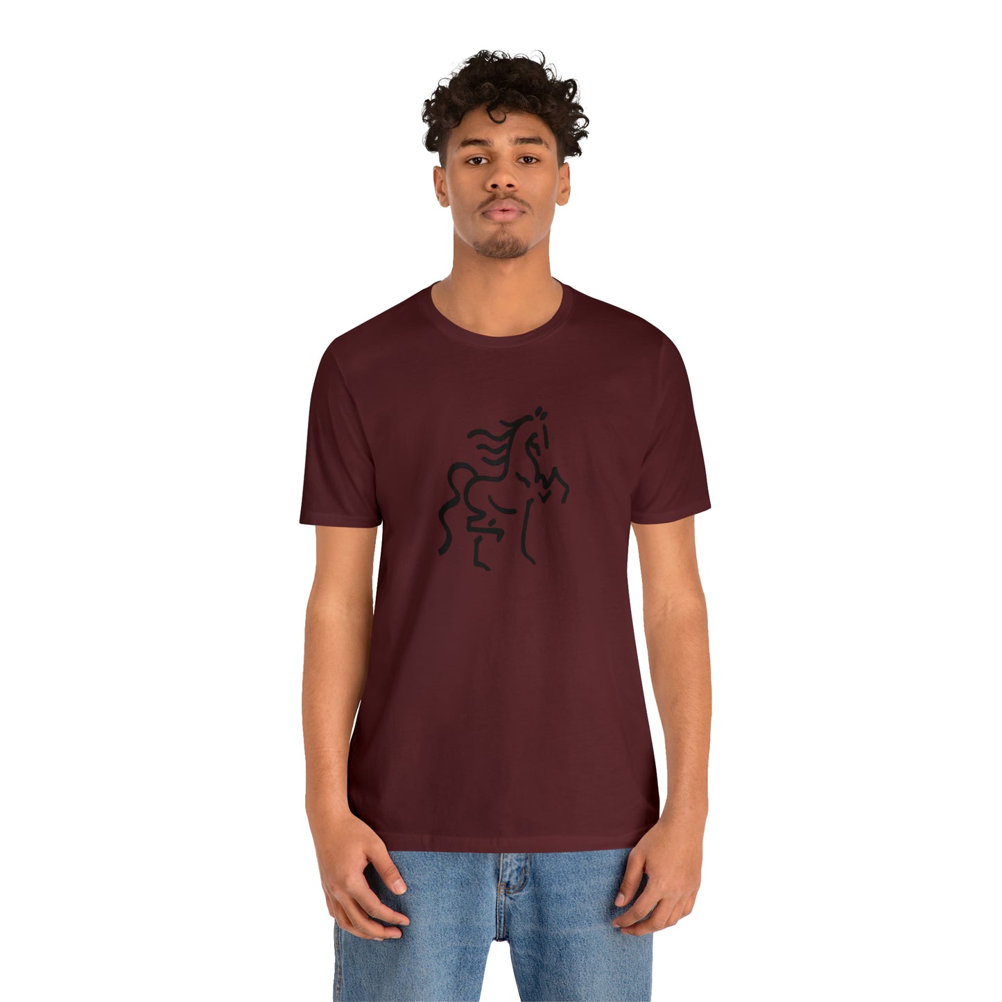 Unisex Jersey Short Sleeve Tee with Horse Print