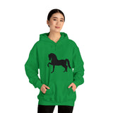 Unisex Heavy Blend™ Hooded Sweatshirt Morgan Horse front Print - AdeleEmbroidery