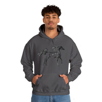 Unisex Heavy Blend™ Hooded Sweatshirt Arabian Horse front Print - AdeleEmbroidery