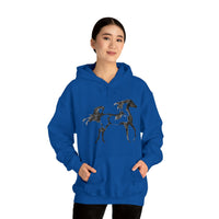 Unisex Heavy Blend™ Hooded Sweatshirt Arabian Horse front Print - AdeleEmbroidery