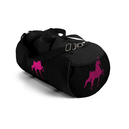 Saddlebred Print Black/Pink  Duffel Bag - AdeleEmbroidery