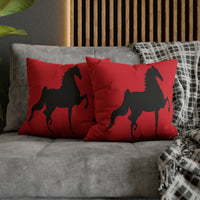 Saddlebred Print Spun Polyester Square Pillow Case RED - AdeleEmbroidery