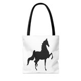 Saddlebred Print Tote Bag- White - AdeleEmbroidery