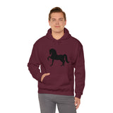 Unisex Heavy Blend™ Hooded Sweatshirt Morgan Horse front Print - AdeleEmbroidery