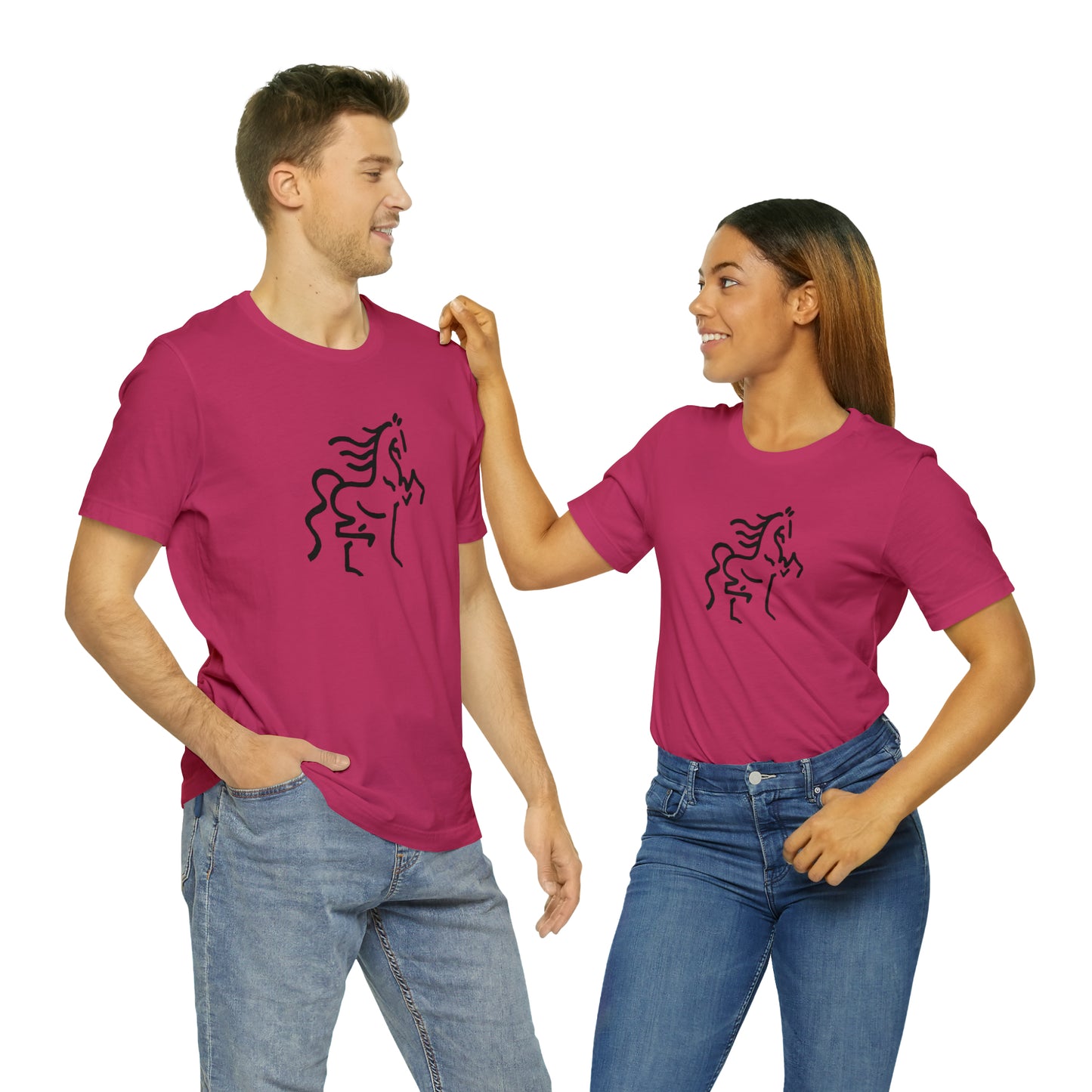 Unisex Jersey Short Sleeve Tee with Horse Print