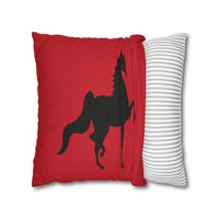 Saddlebred Print Spun Polyester Square Pillow Case RED - AdeleEmbroidery