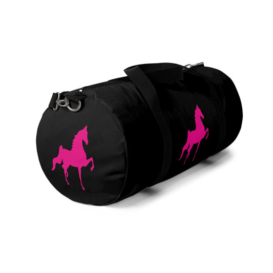 Saddlebred Print Black/Pink  Duffel Bag - AdeleEmbroidery