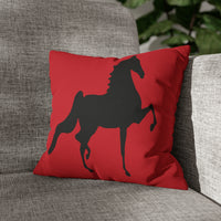 Saddlebred Print Spun Polyester Square Pillow Case RED - AdeleEmbroidery