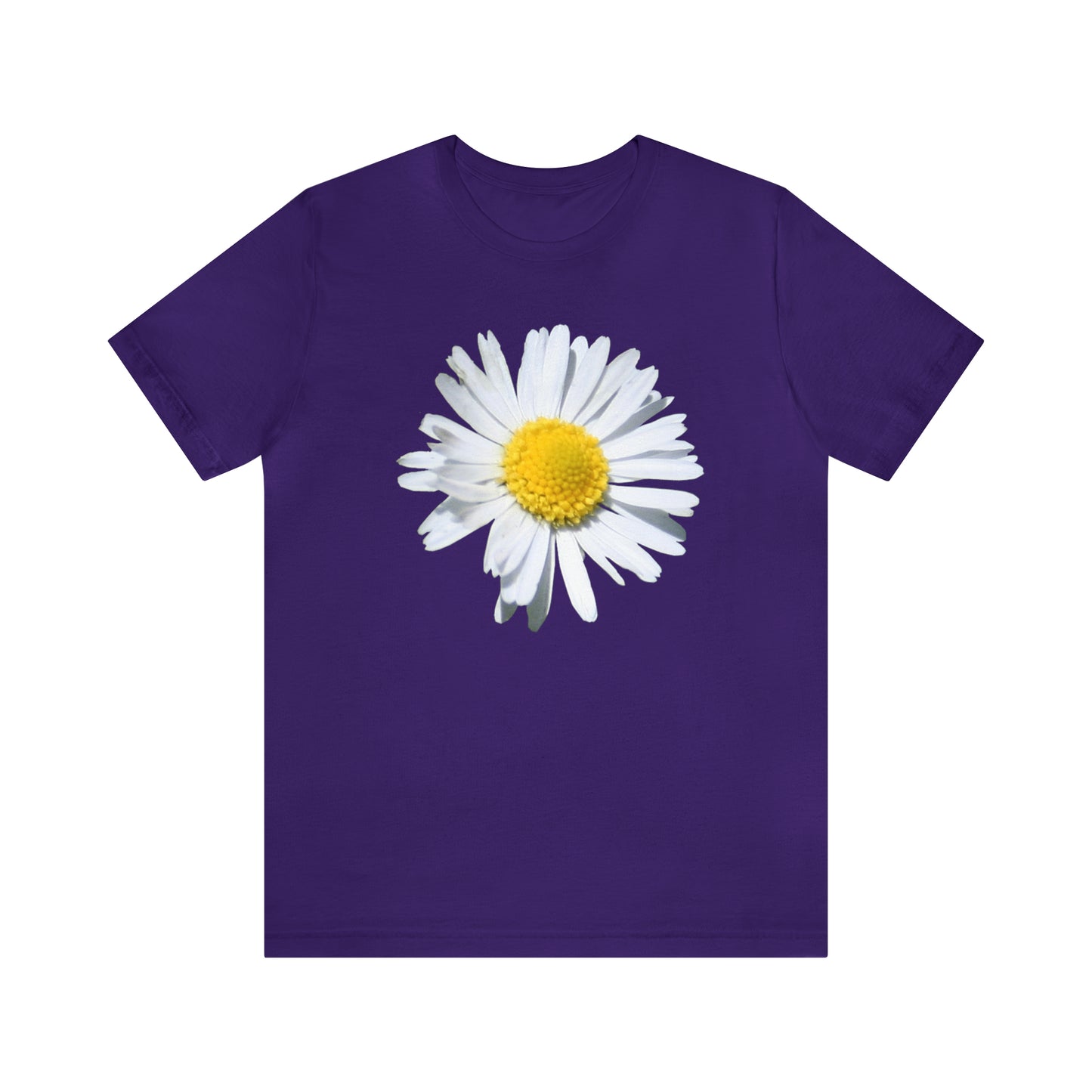 Unisex Jersey Short Sleeve Tee with White Daisy Print