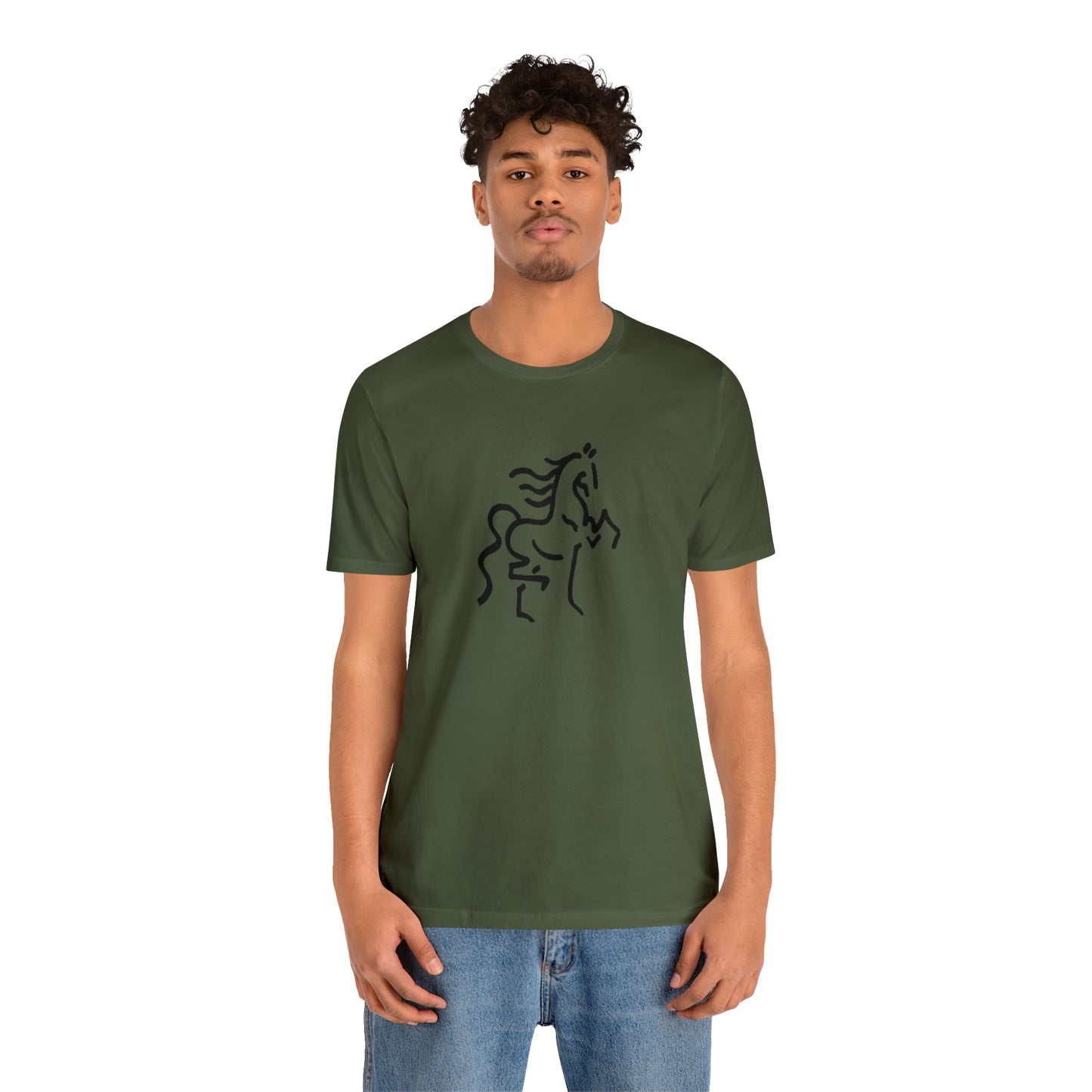 Unisex Jersey Short Sleeve Tee with Horse Print