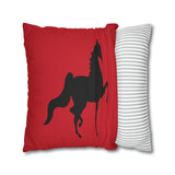 Saddlebred Print Spun Polyester Square Pillow Case RED - AdeleEmbroidery