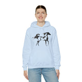 Unisex Heavy Blend™ Hooded Sweatshirt Arabian Horse front Print - AdeleEmbroidery