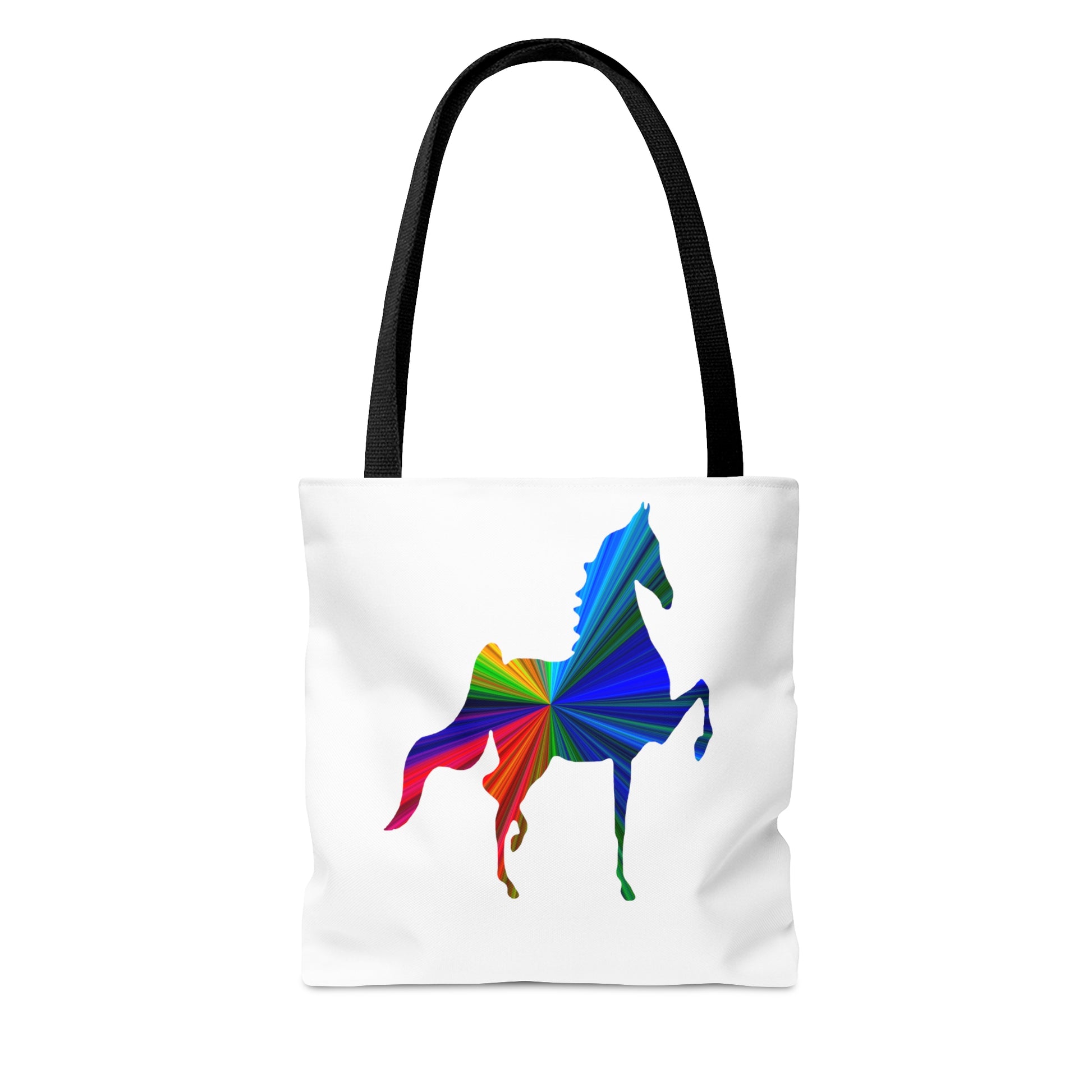 Saddlebred Multi Color Print White Tote Bag - AdeleEmbroidery