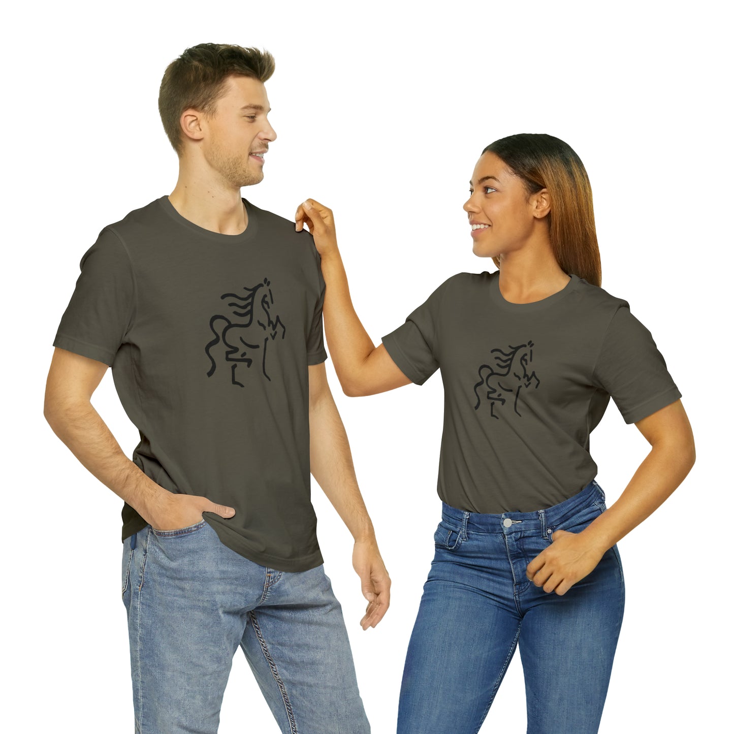 Unisex Jersey Short Sleeve Tee with Horse Print