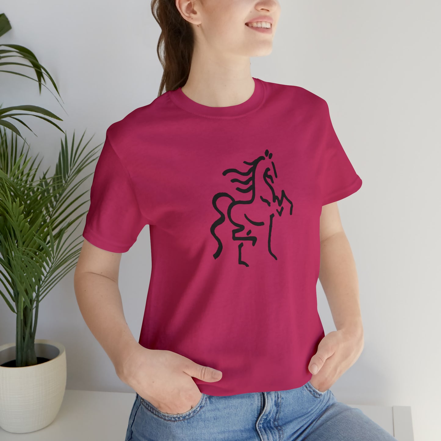 Unisex Jersey Short Sleeve Tee with Horse Print