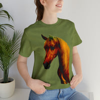 Unisex Jersey Short Sleeve Tee Horse Head Print