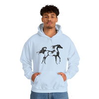 Unisex Heavy Blend™ Hooded Sweatshirt Arabian Horse front Print - AdeleEmbroidery