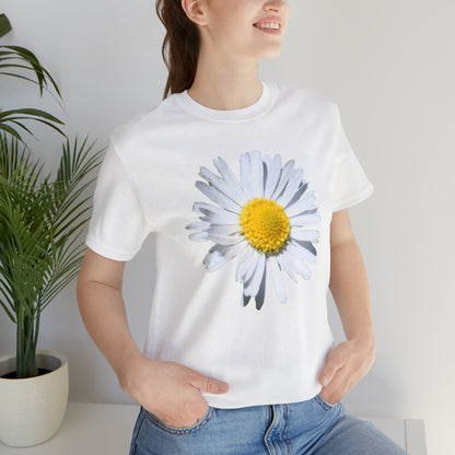 Unisex Jersey Short Sleeve Tee with White Daisy Print