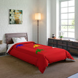 Comforter Red with Multi-Color Saddlebred Print - AdeleEmbroidery