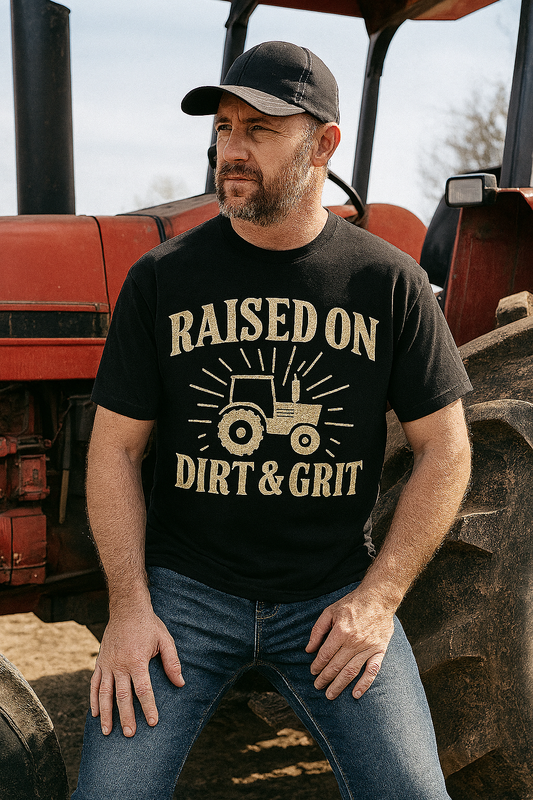 “Raised on Dirt & Grit” Tee - AdeleEmbroidery