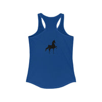 Women's Ideal Racerback Tank Saddlebred Print front & back - AdeleEmbroidery